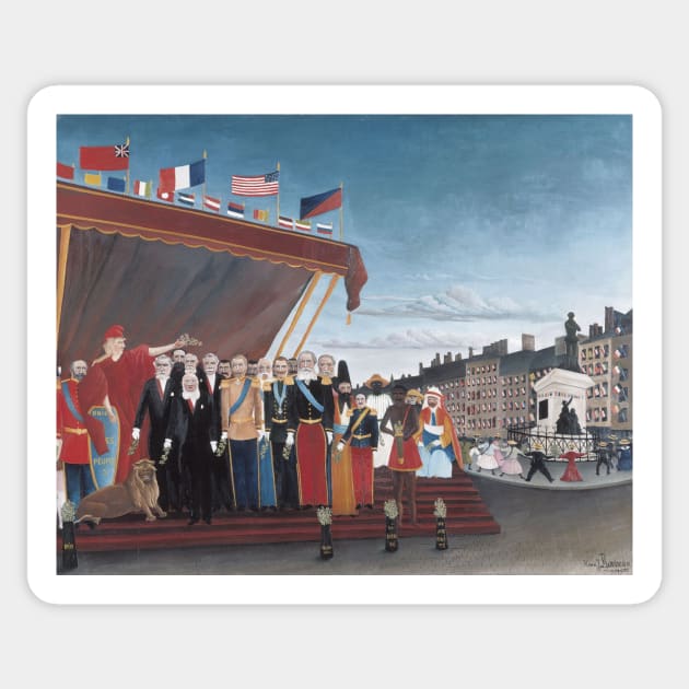 The Representatives of Foreign Powers Coming to Greet the Republic as a Sign of Peace by Henri Rousseau Sticker by Classic Art Stall